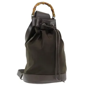GUCCI Bamboo Backpack Nylon Brown  ar12220