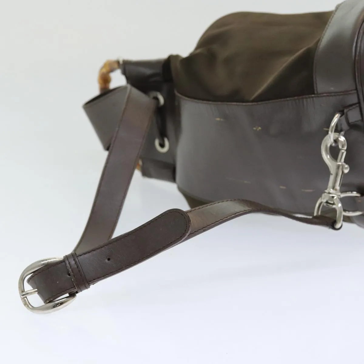 GUCCI Bamboo Backpack Nylon Brown  ar12220