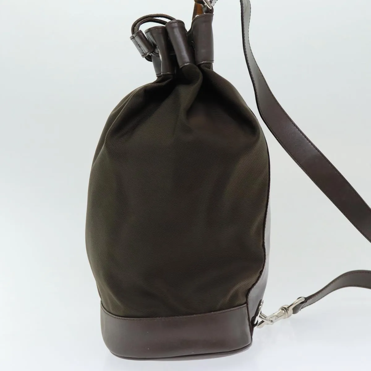 GUCCI Bamboo Backpack Nylon Brown  ar12220