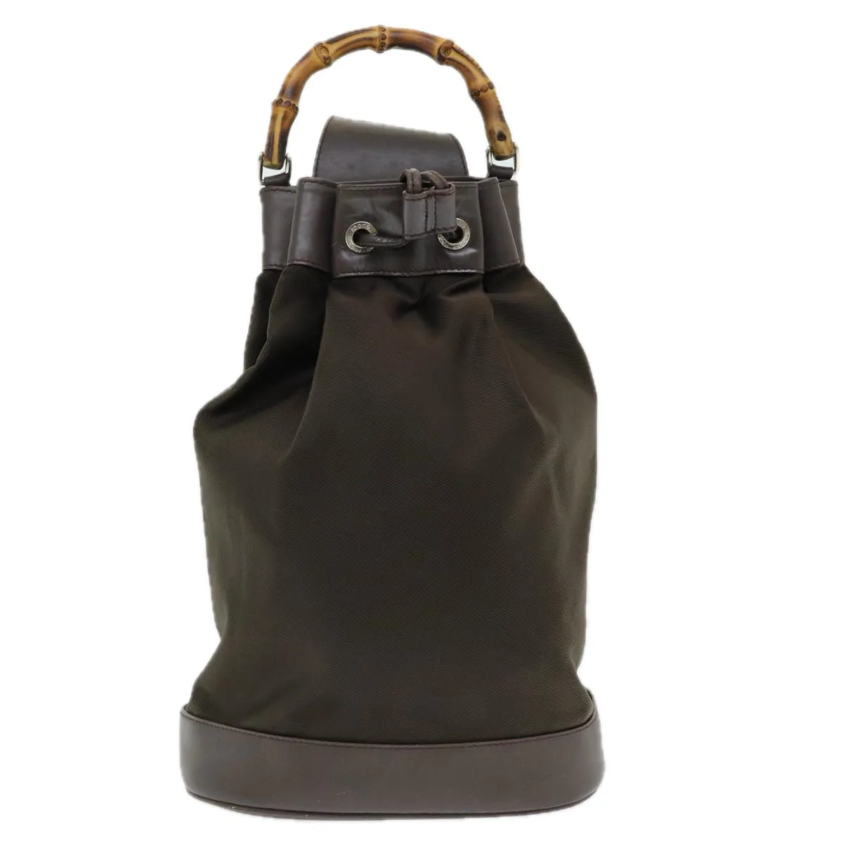GUCCI Bamboo Backpack Nylon Brown  ar12220