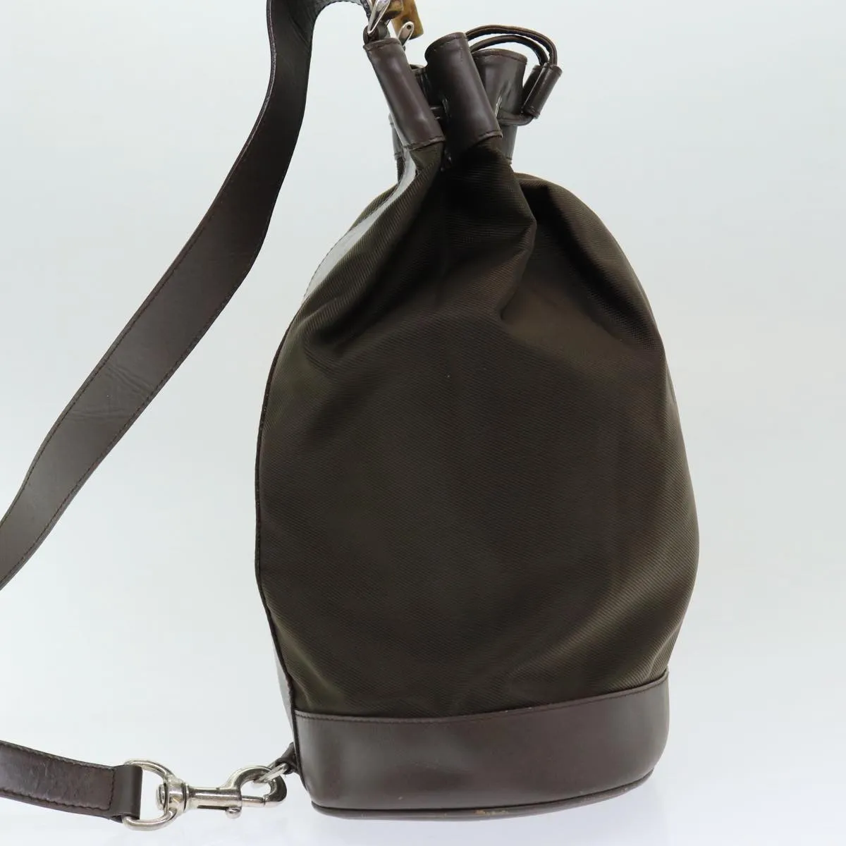 GUCCI Bamboo Backpack Nylon Brown  ar12220