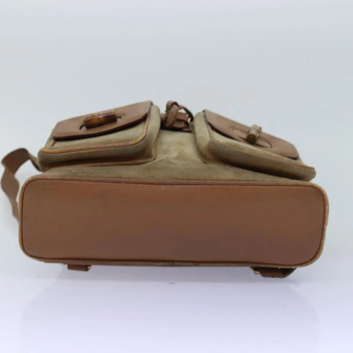GUCCI Bamboo Backpack Suede Beige 003 2058 0016  75961