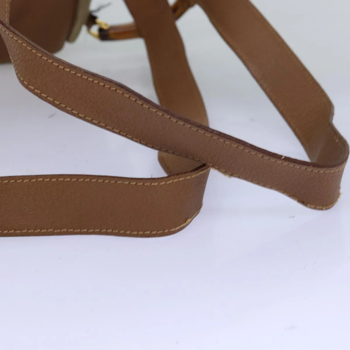 GUCCI Bamboo Backpack Suede Beige 003 2058 0016  75961