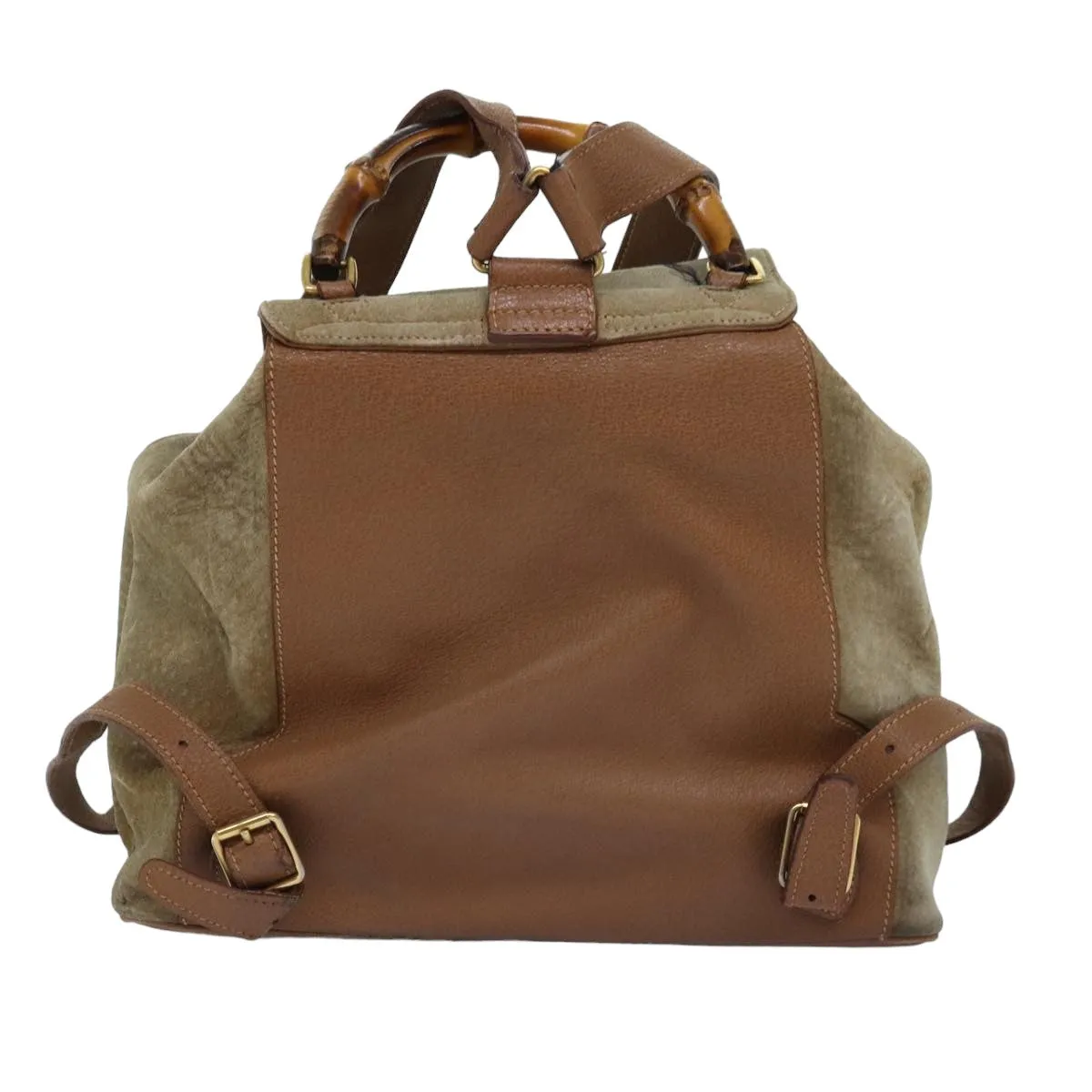 GUCCI Bamboo Backpack Suede Beige 003 2058 0016  75961