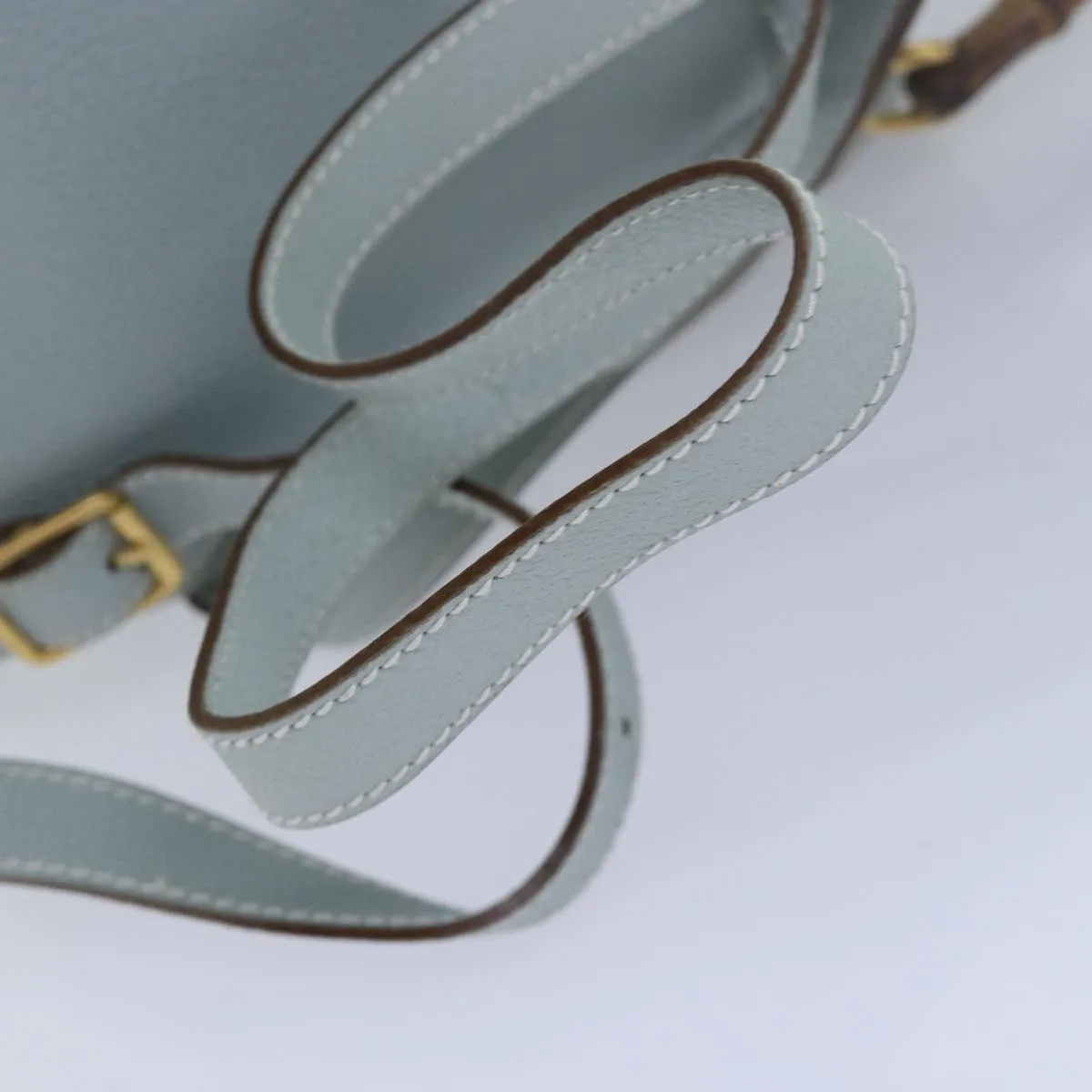 Gucci Bamboo Blue Suede Backpack Bag ()