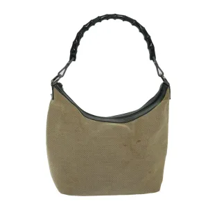 Gucci Bamboo  Canvas Shoulder Bag ()