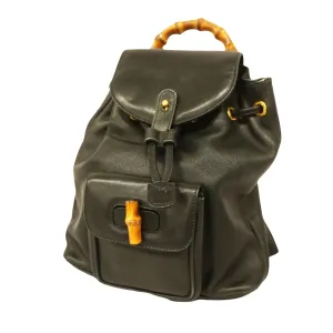 Gucci Bamboo  Leather Backpack Bag ()