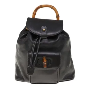 Gucci Bamboo  Leather Backpack Bag ()