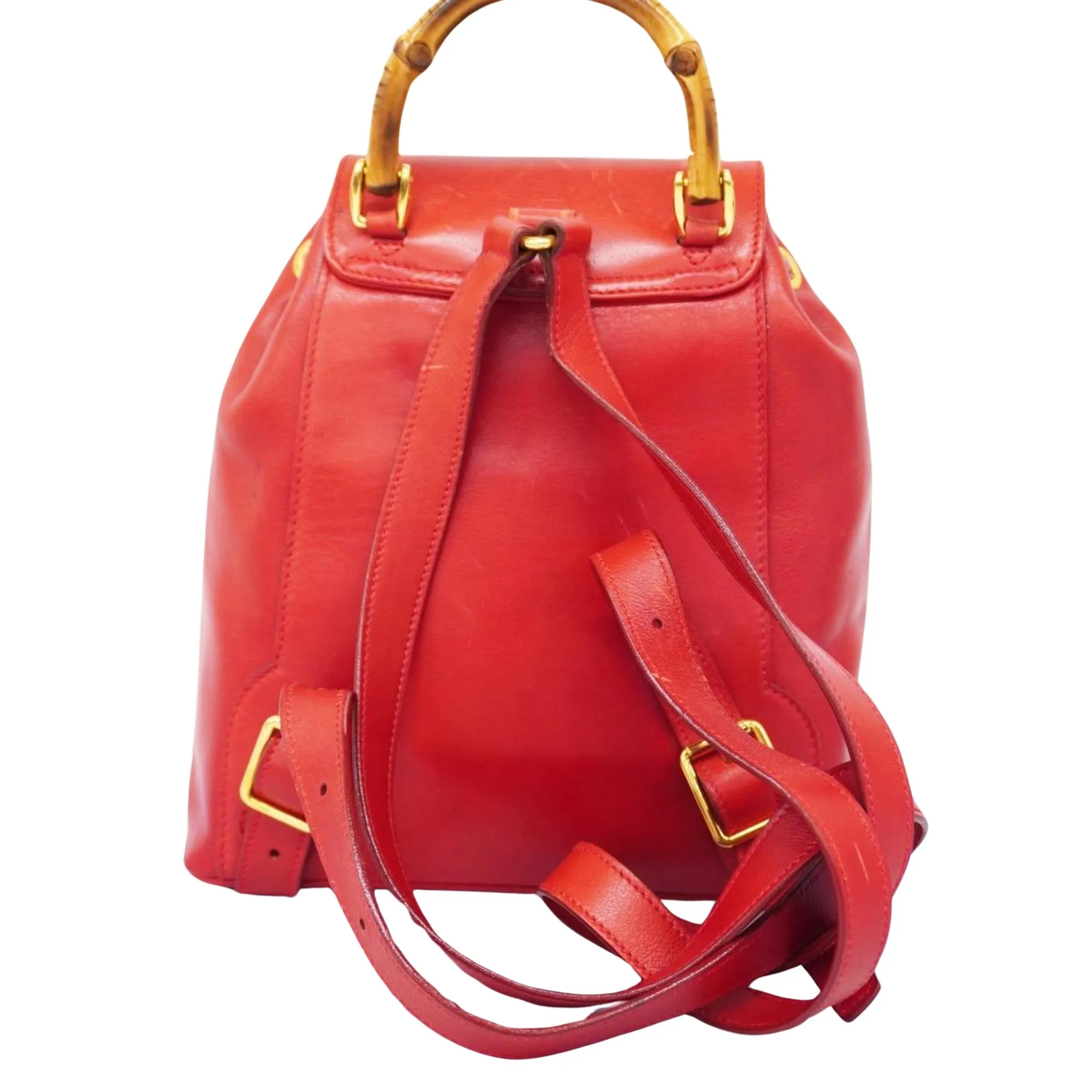 Gucci Bamboo  Leather Backpack Bag ()