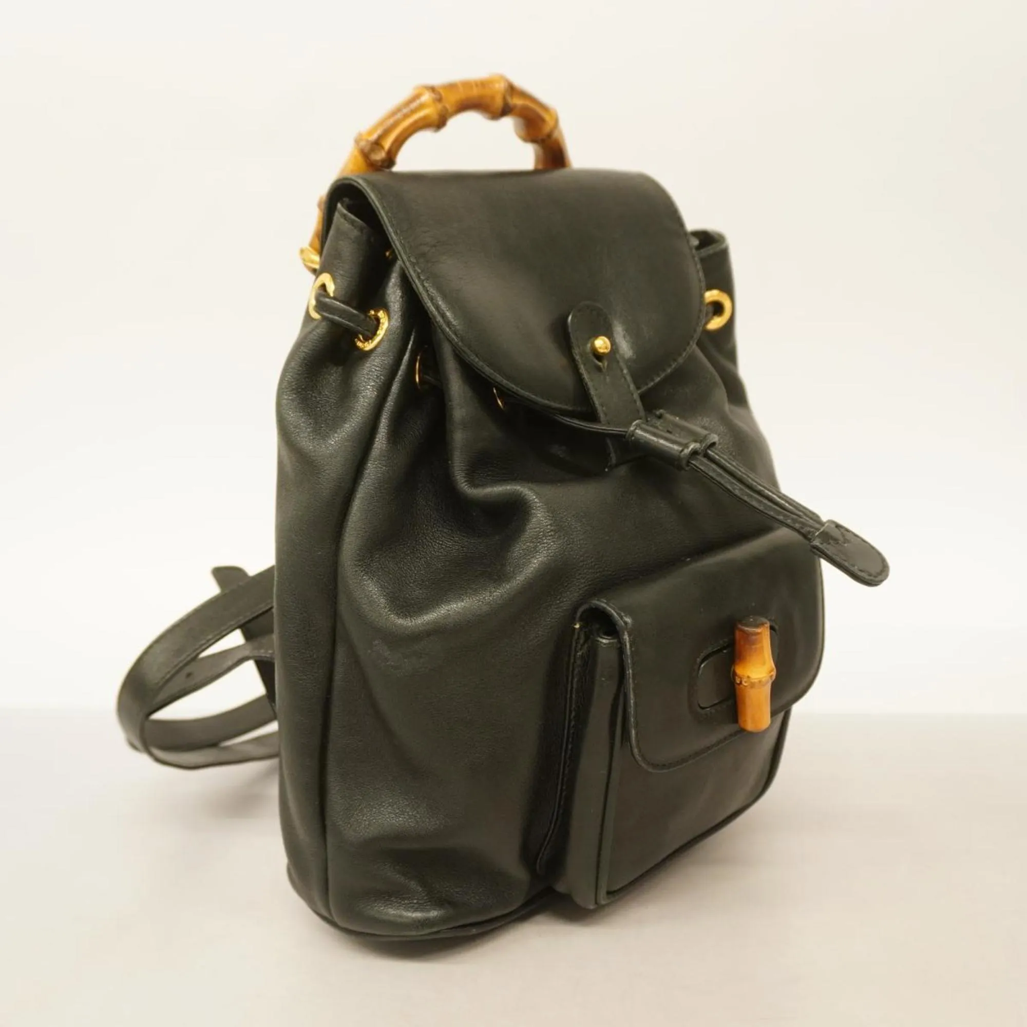 Gucci Bamboo  Leather Backpack Bag ()