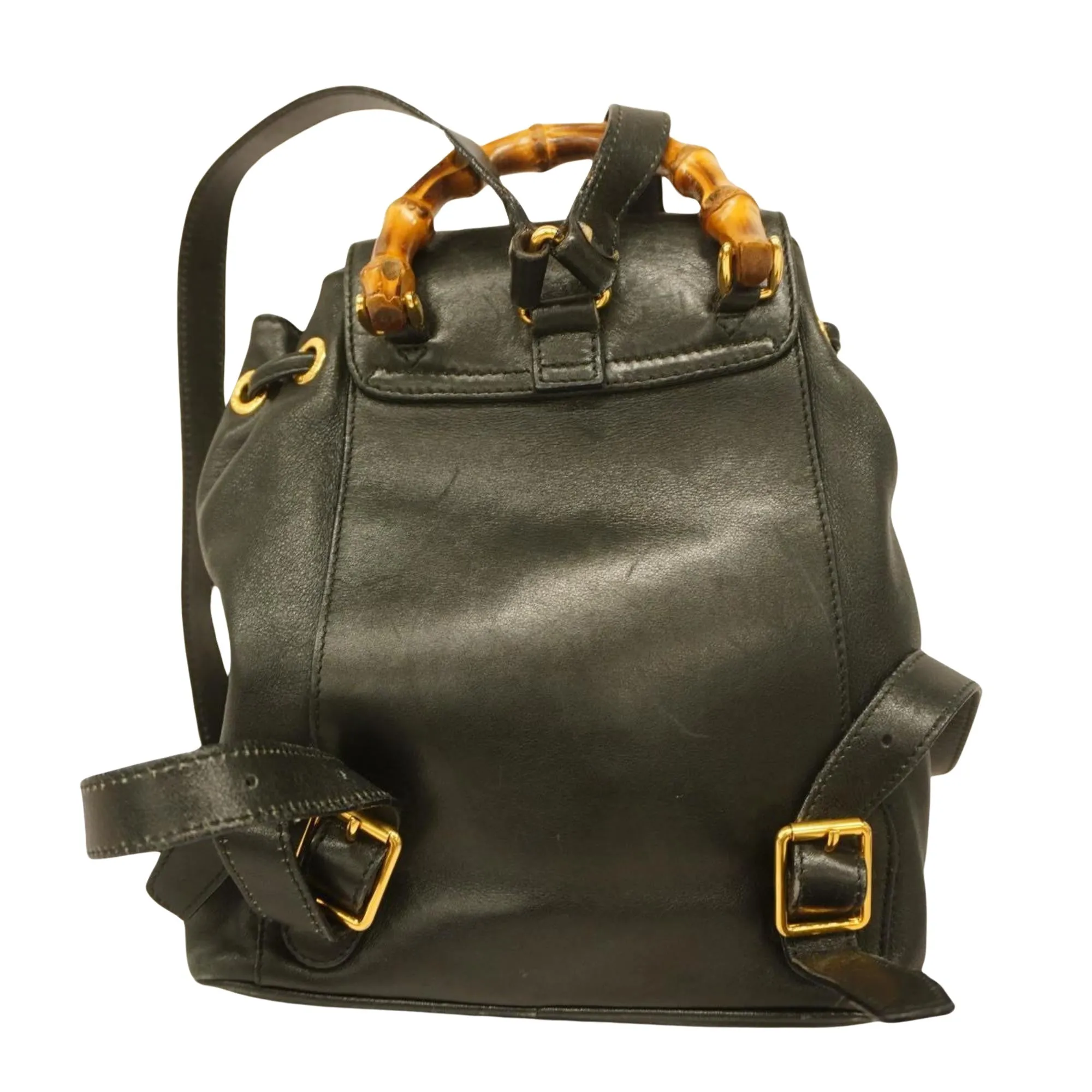 Gucci Bamboo  Leather Backpack Bag ()
