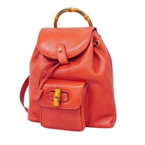 Gucci Bamboo  Leather Backpack Bag ()