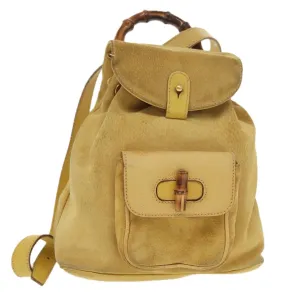 Gucci Bamboo  Leather Backpack Bag (Pre-Owned)