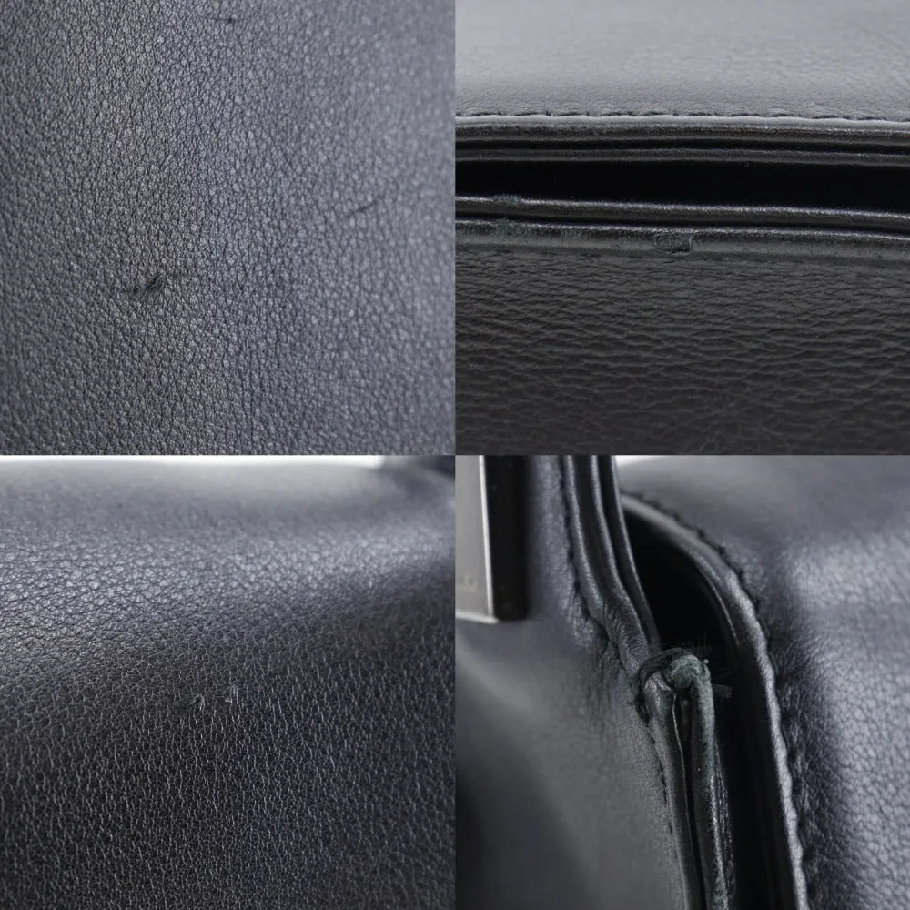 Gucci Bamboo Leather Shoulder Bag Black