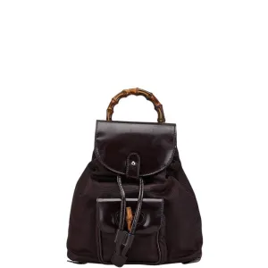 Gucci Bamboo Nylon Leather Backpack 003.1705.0030