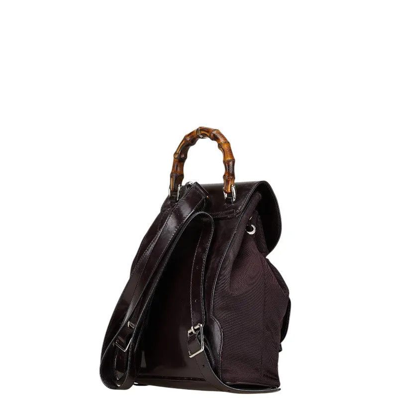 Gucci Bamboo Nylon Leather Backpack 003.1705.0030
