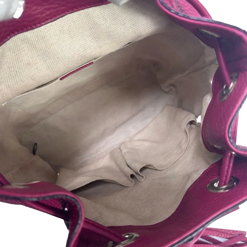 Gucci Bamboo Pink Leather Backpack Medium