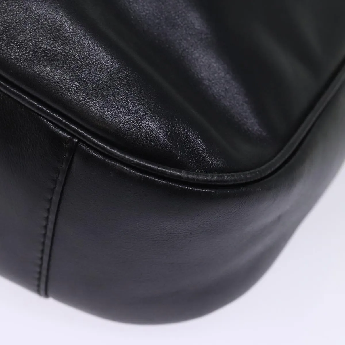 GUCCI Bamboo Shoulder Bag Leather 2way Black 001 1998 1577  76215