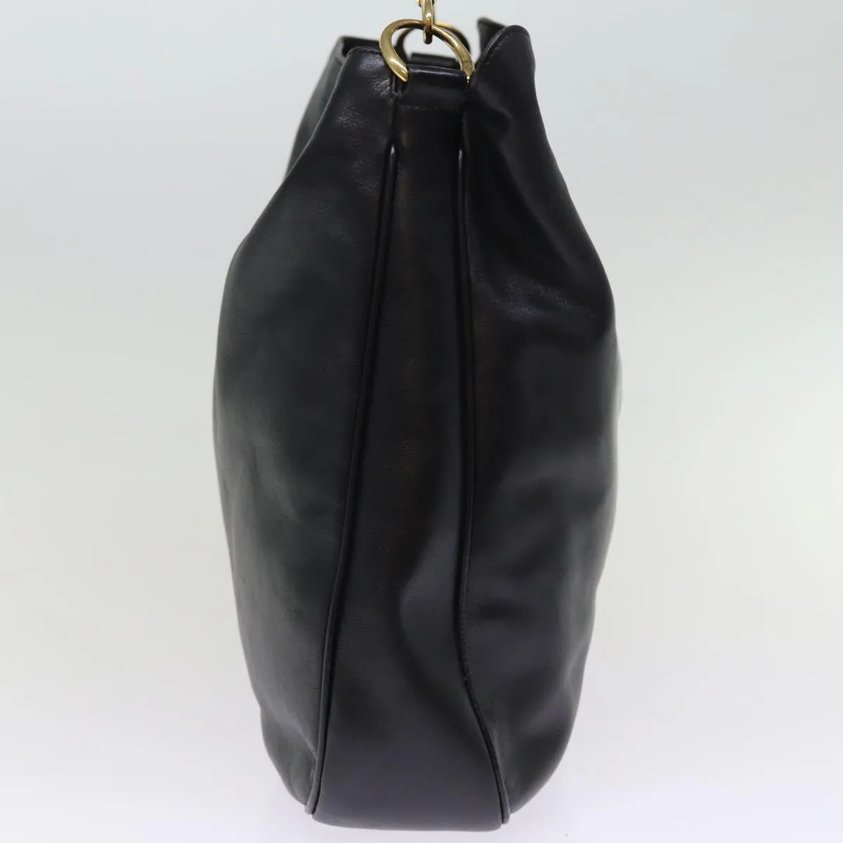GUCCI Bamboo Shoulder Bag Leather 2way Black 001 1998 1577  76215