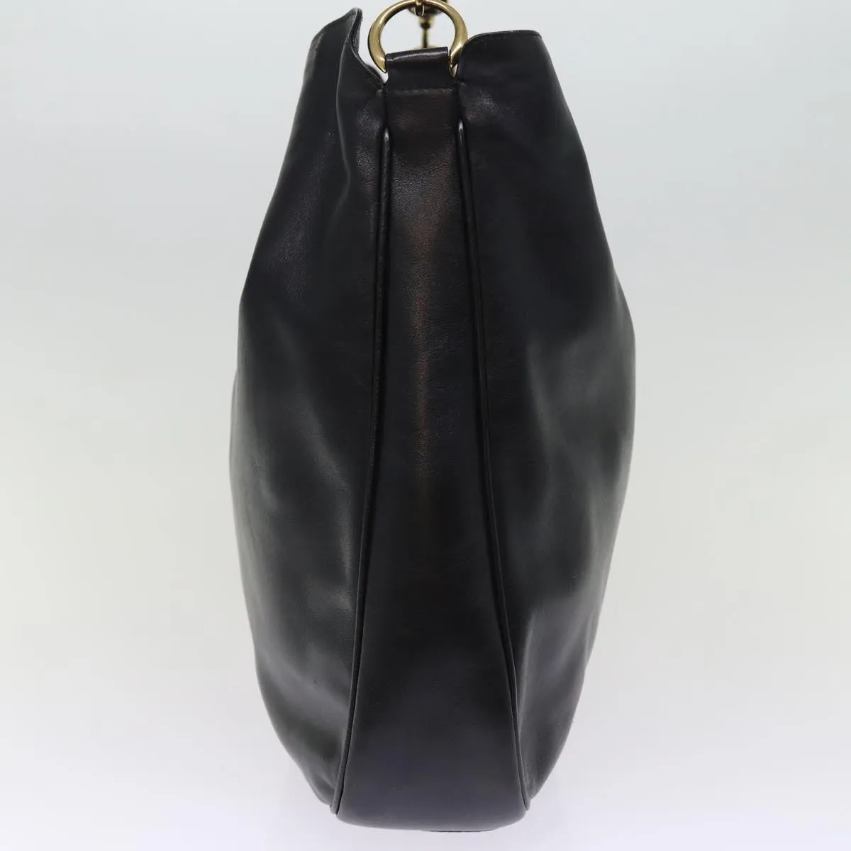 GUCCI Bamboo Shoulder Bag Leather 2way Black 001 1998 1577  76215