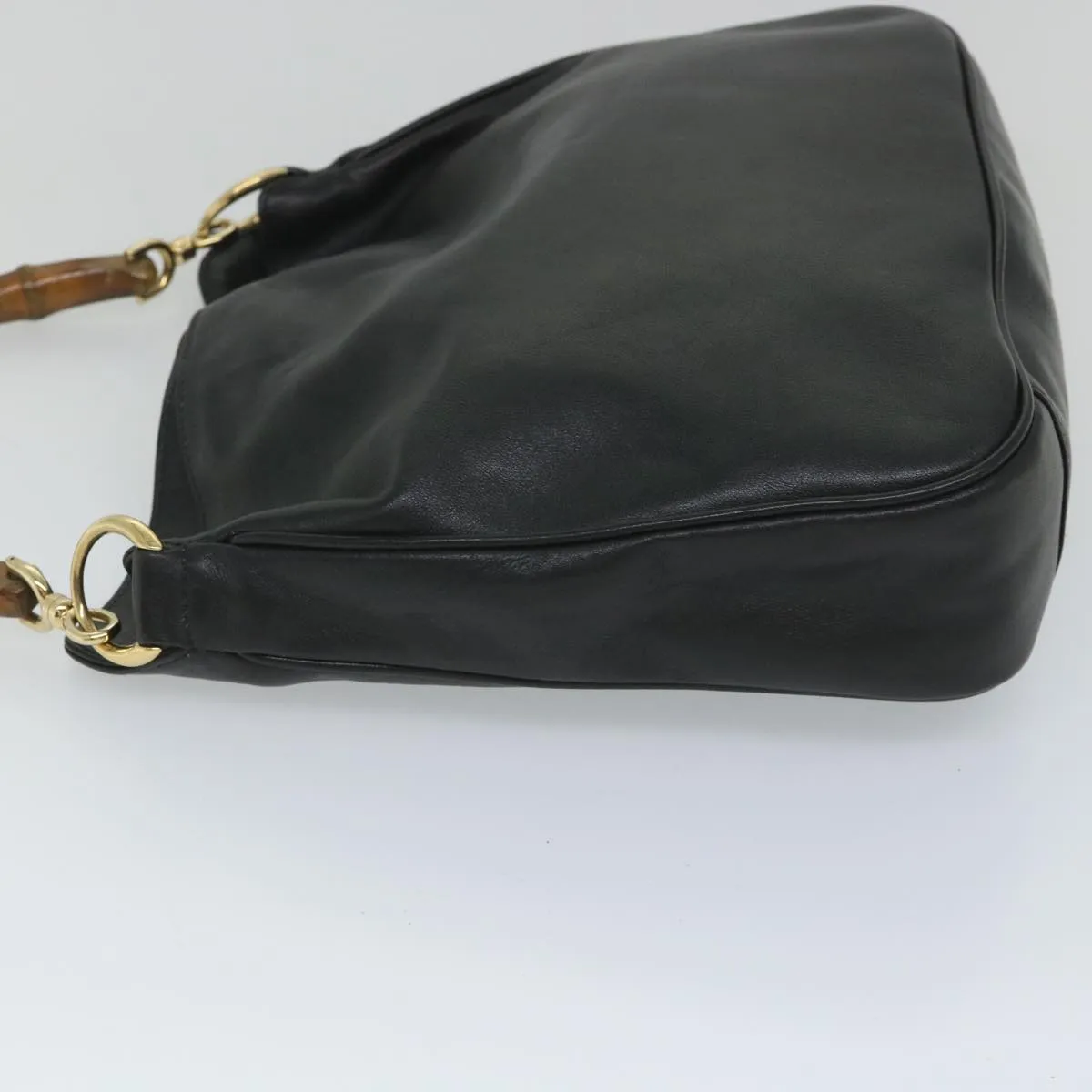 GUCCI Bamboo Shoulder Bag Leather 2way Black 001 2404 1638  57188