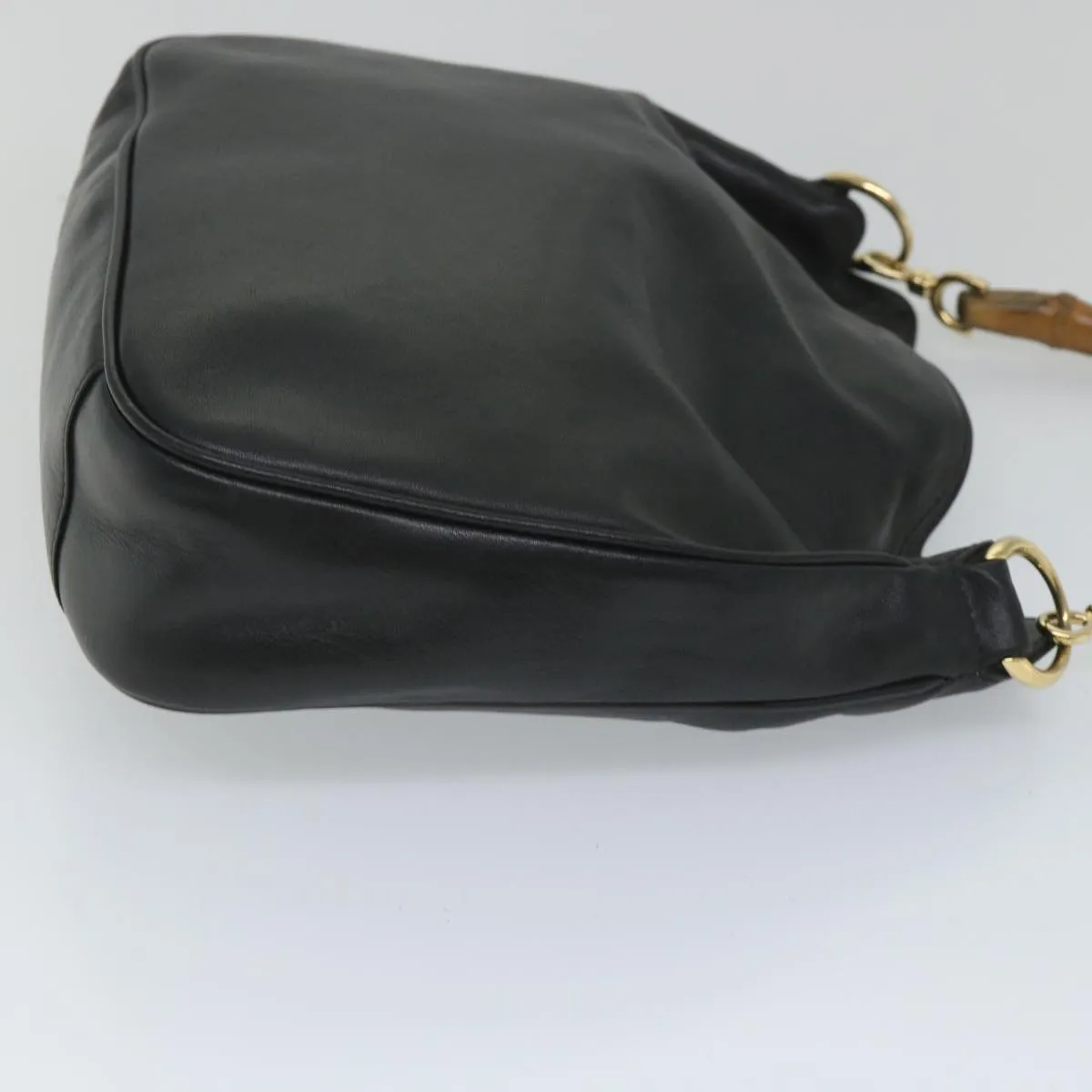 GUCCI Bamboo Shoulder Bag Leather 2way Black 001 2404 1638  57188