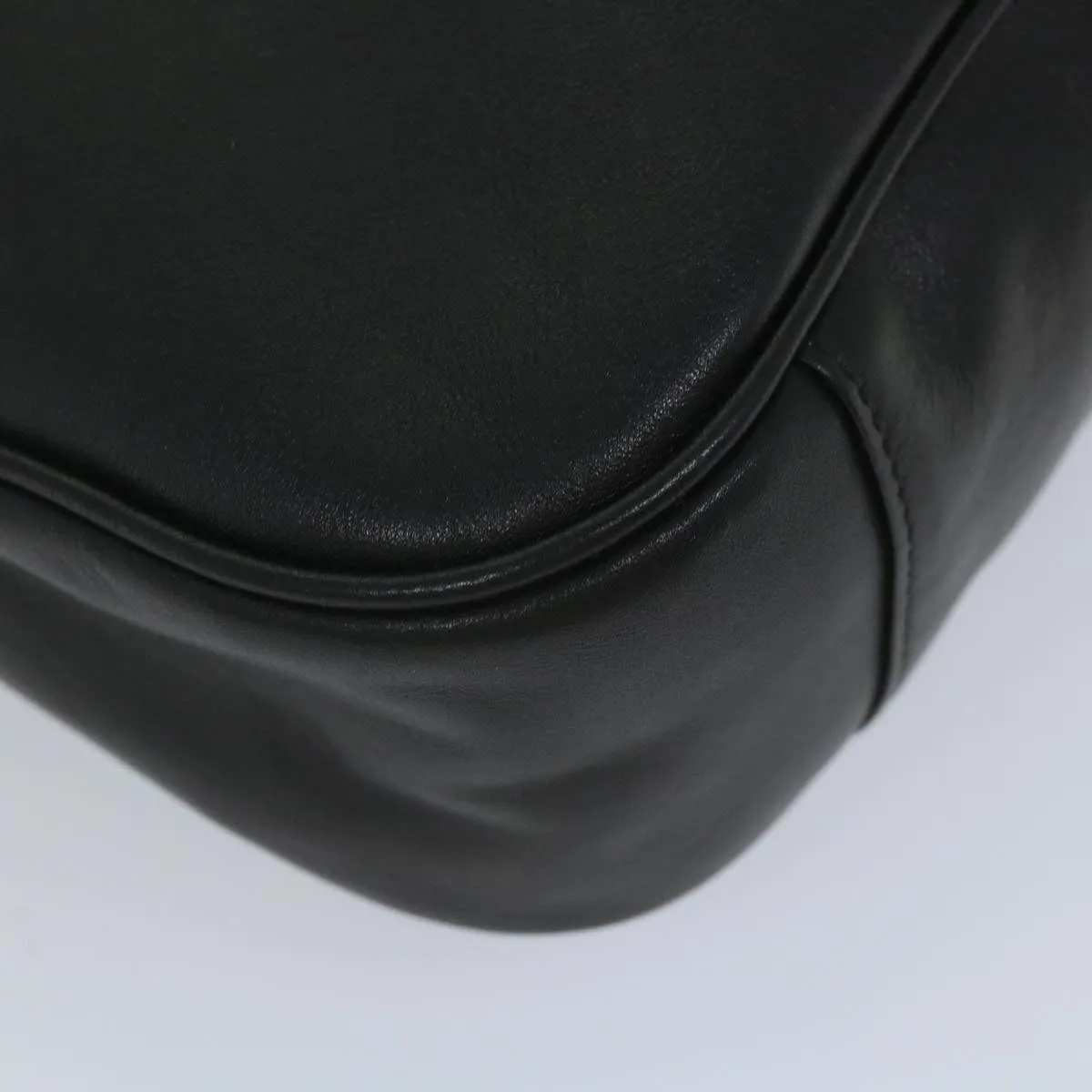 GUCCI Bamboo Shoulder Bag Leather 2way Black 001 2404 1638  57188