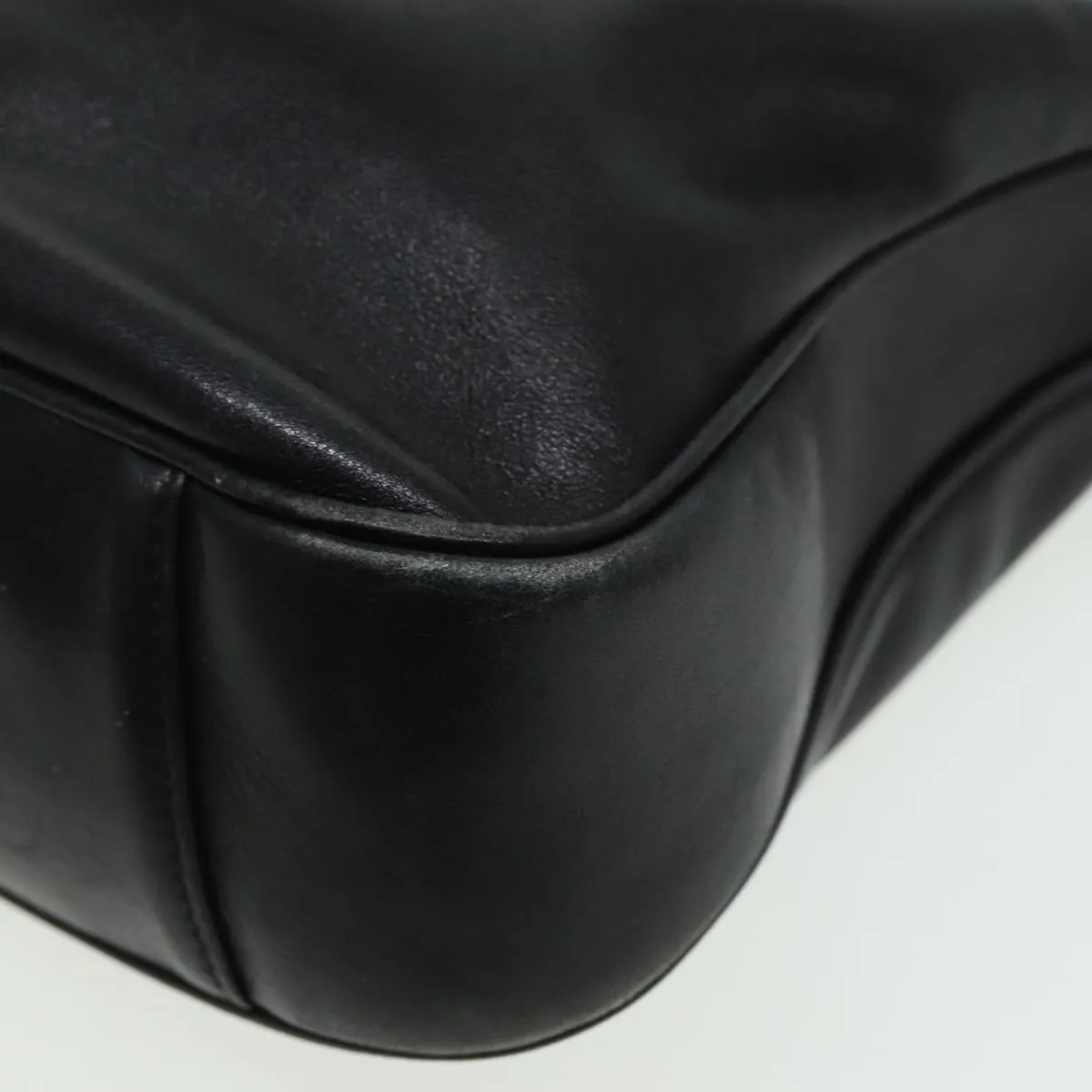GUCCI Bamboo Shoulder Bag Leather 2way Black 001 3754 1638  80842