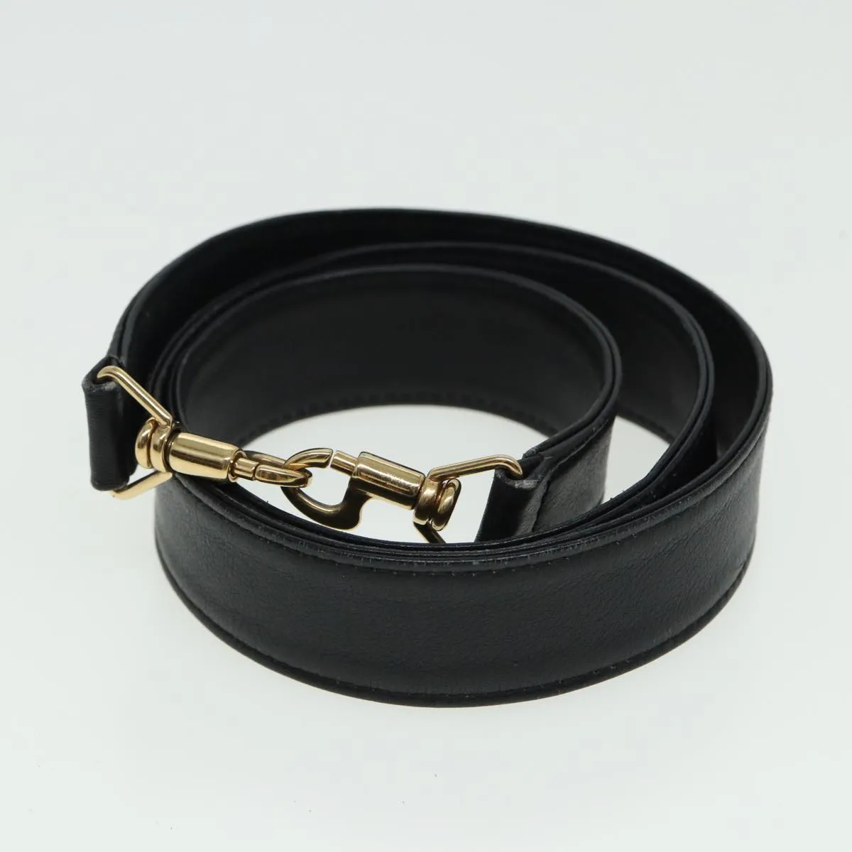 GUCCI Bamboo Shoulder Bag Leather 2way Black 001 3754 1638  80842