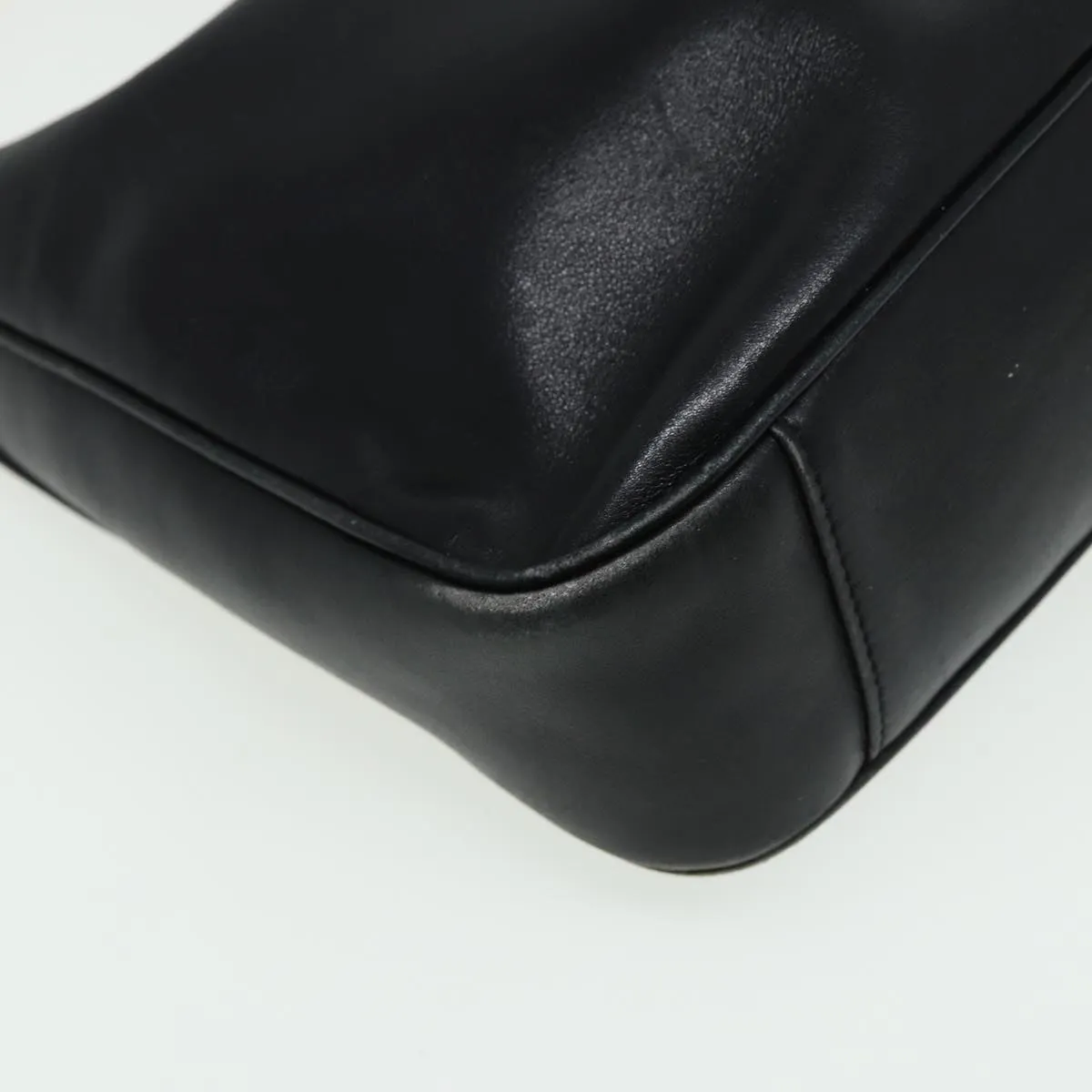 GUCCI Bamboo Shoulder Bag Leather 2way Black 001 3754 1638  80842
