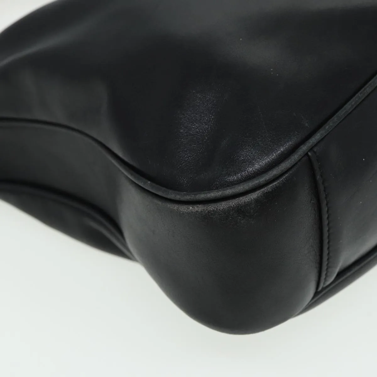 GUCCI Bamboo Shoulder Bag Leather 2way Black 001 3754 1638  80842