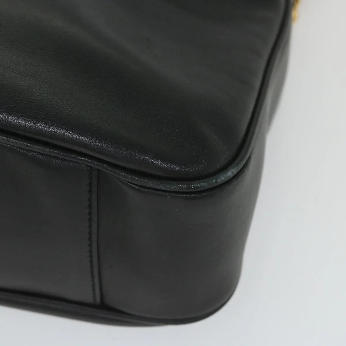 GUCCI Bamboo Shoulder Bag Leather 2way Black  58055