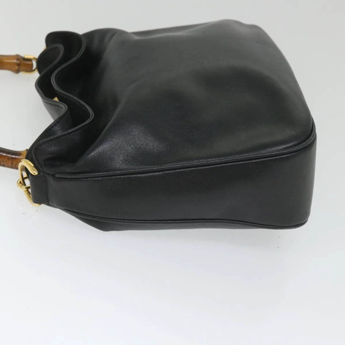 GUCCI Bamboo Shoulder Bag Leather 2way Black  58055