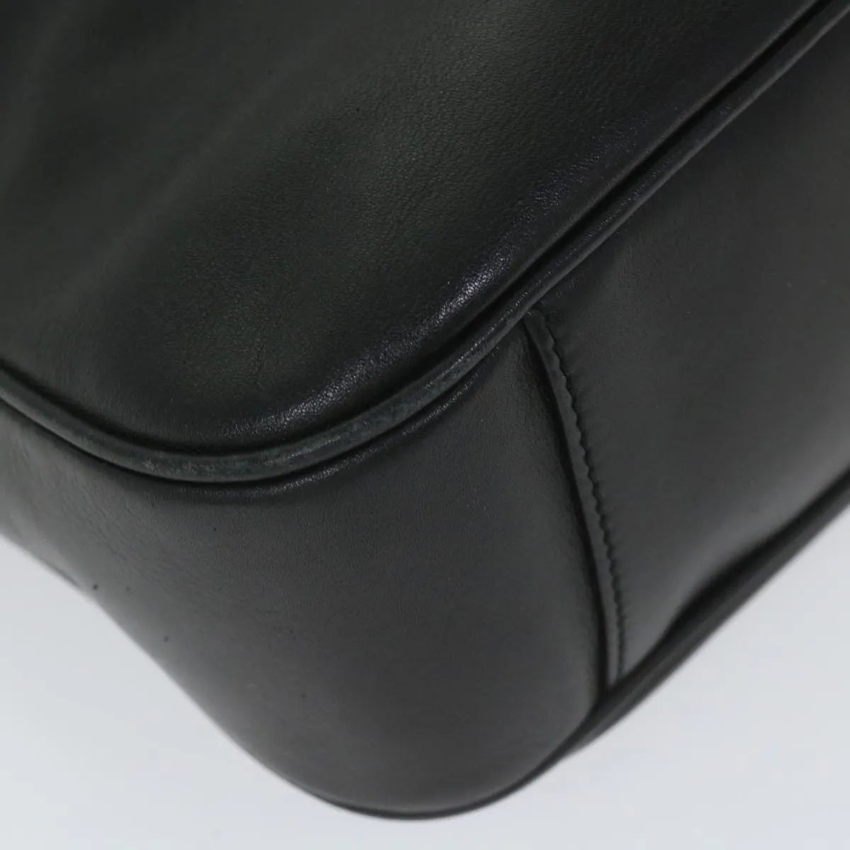 GUCCI Bamboo Shoulder Bag Leather 2way Black  58055
