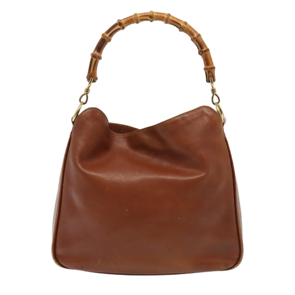 GUCCI Bamboo Shoulder Bag Leather 2way Brown 001 1638  78250