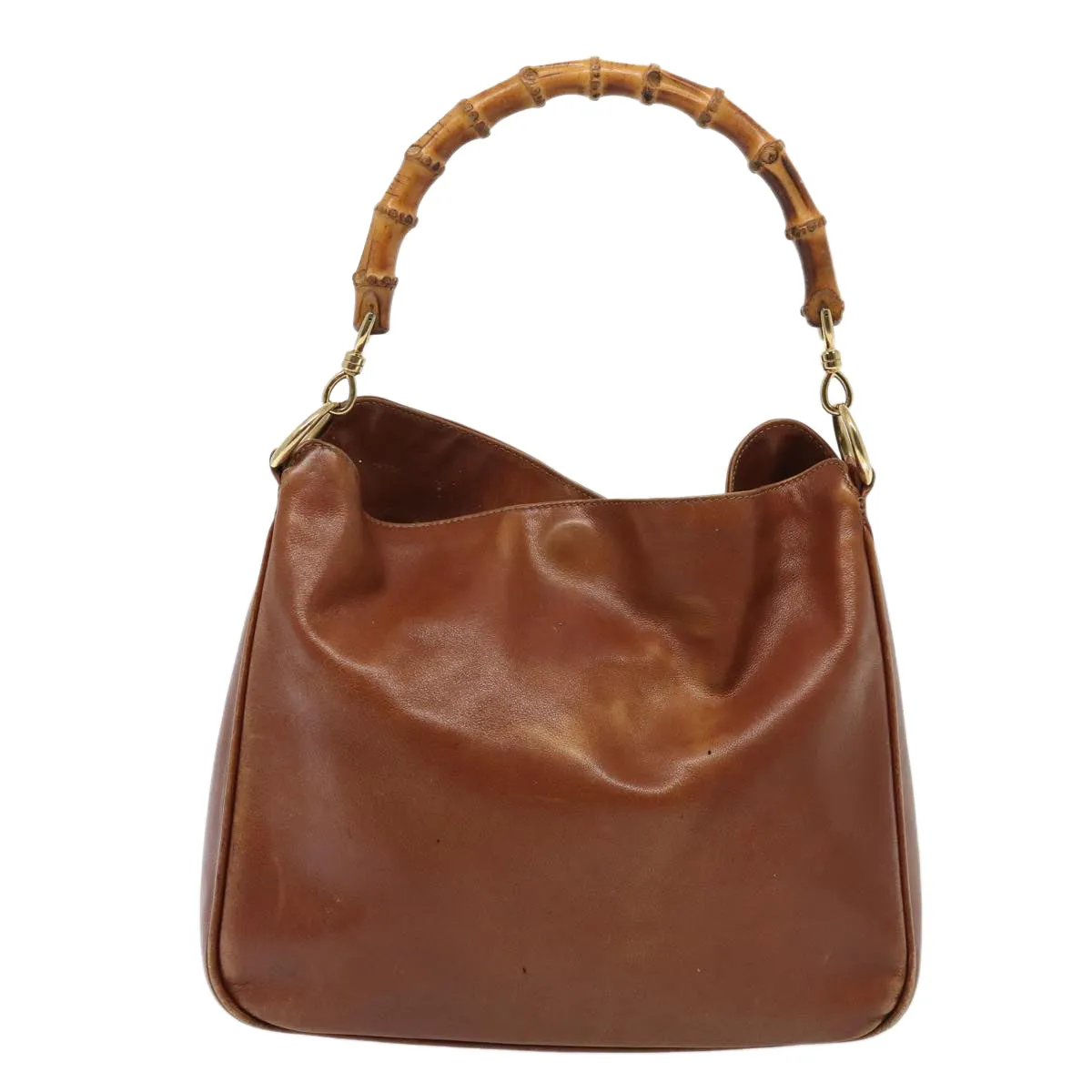 GUCCI Bamboo Shoulder Bag Leather 2way Brown 001 1638  78250
