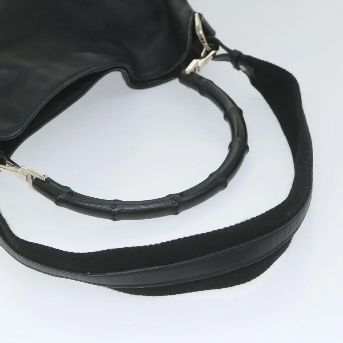 GUCCI Bamboo Shoulder Bag Leather Black 001 4058 1705  ep2085