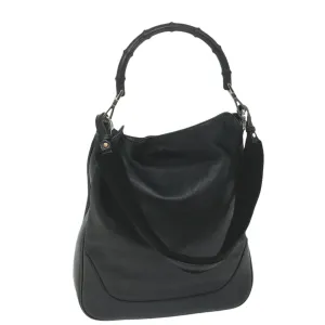 GUCCI Bamboo Shoulder Bag Leather Black 001 4058 1705  ep2085