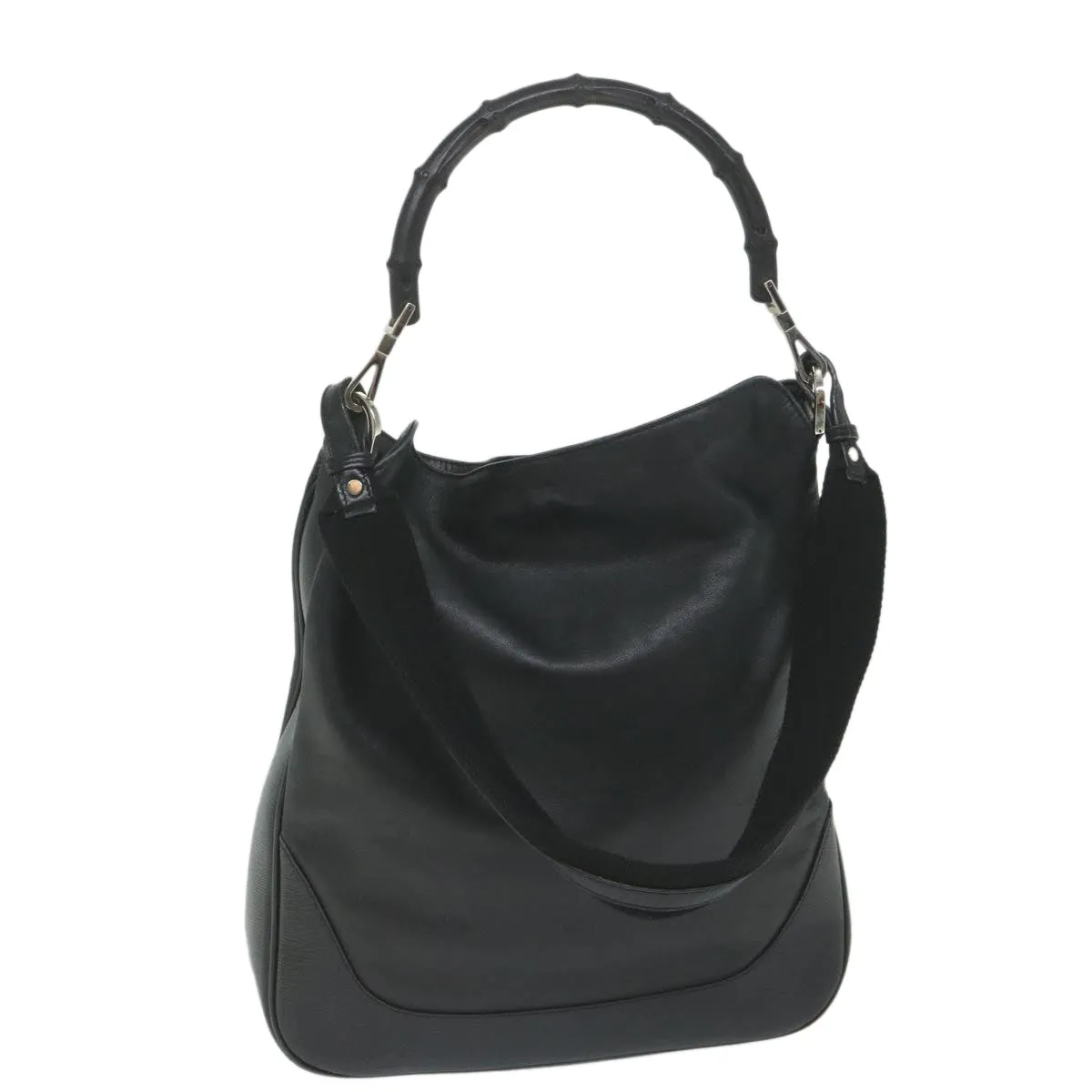 GUCCI Bamboo Shoulder Bag Leather Black 001 4058 1705  ep2085