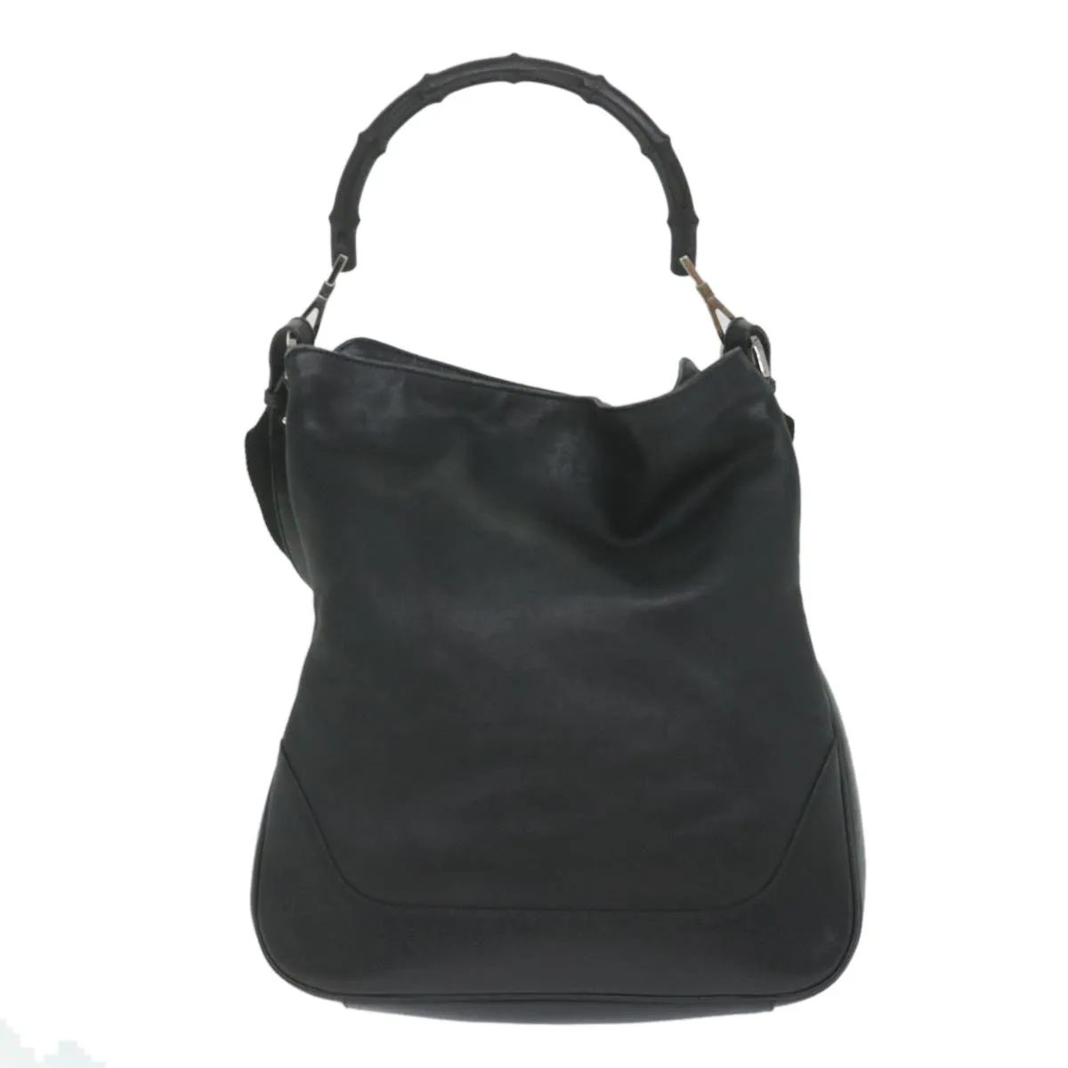 GUCCI Bamboo Shoulder Bag Leather Black 001 4058 1705  ep2085