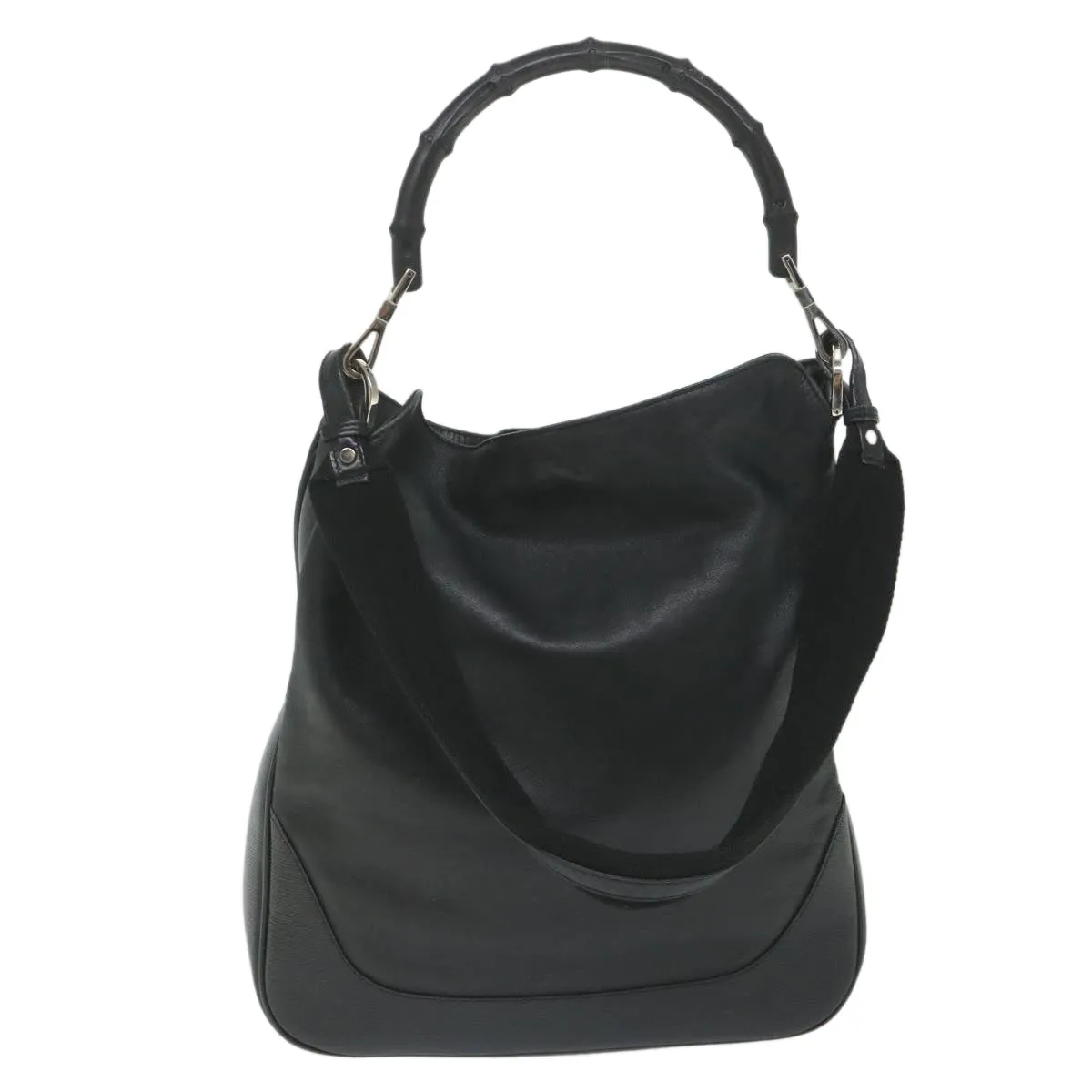 GUCCI Bamboo Shoulder Bag Leather Black 001 4058 1705  ep2085