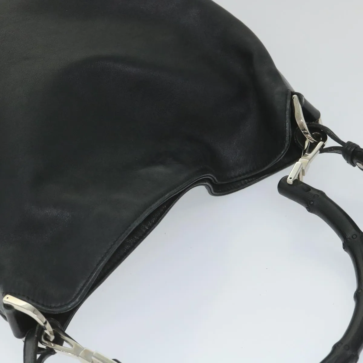 GUCCI Bamboo Shoulder Bag Leather Black 001 4058 1705  ep2085