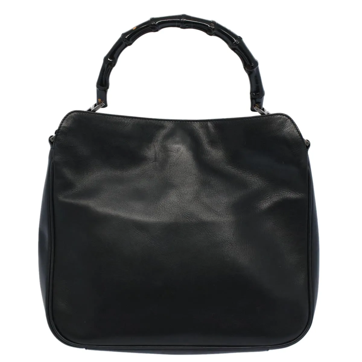 GUCCI Bamboo Shoulder Bag Leather Black  ar10417