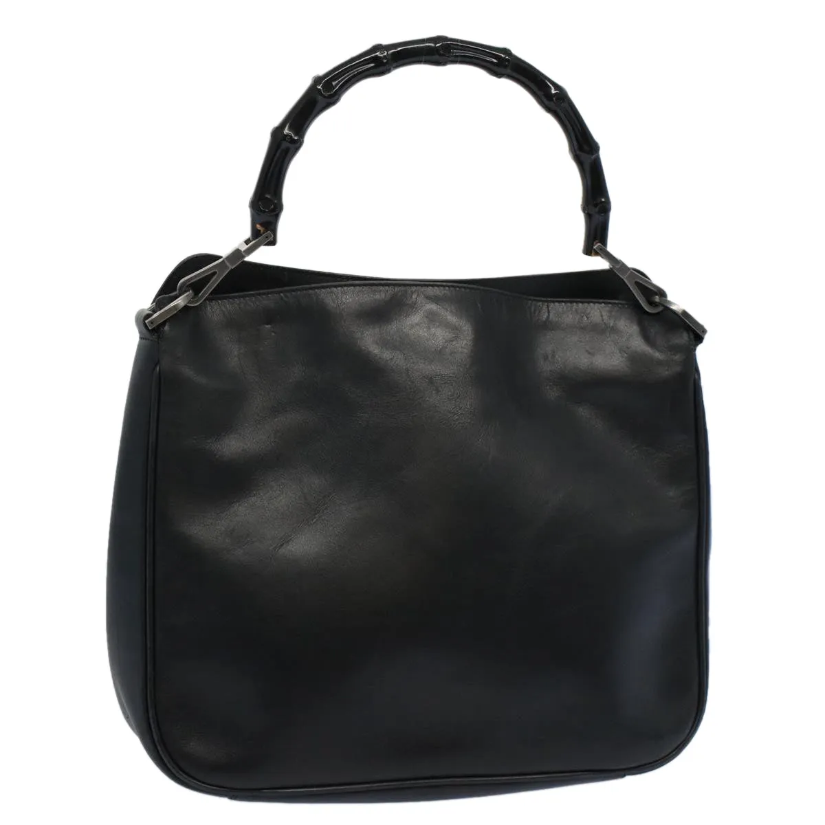 GUCCI Bamboo Shoulder Bag Leather Black  ar10417