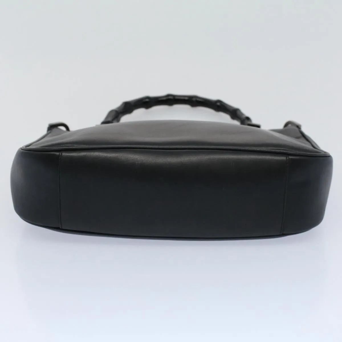 GUCCI Bamboo Shoulder Bag Leather Black  ar10417