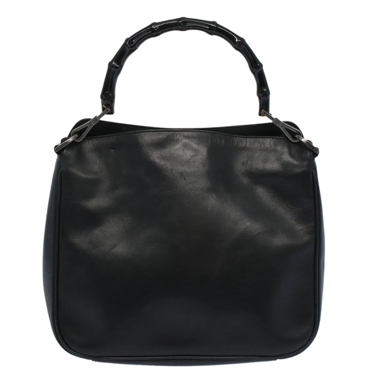GUCCI Bamboo Shoulder Bag Leather Black  ar10417