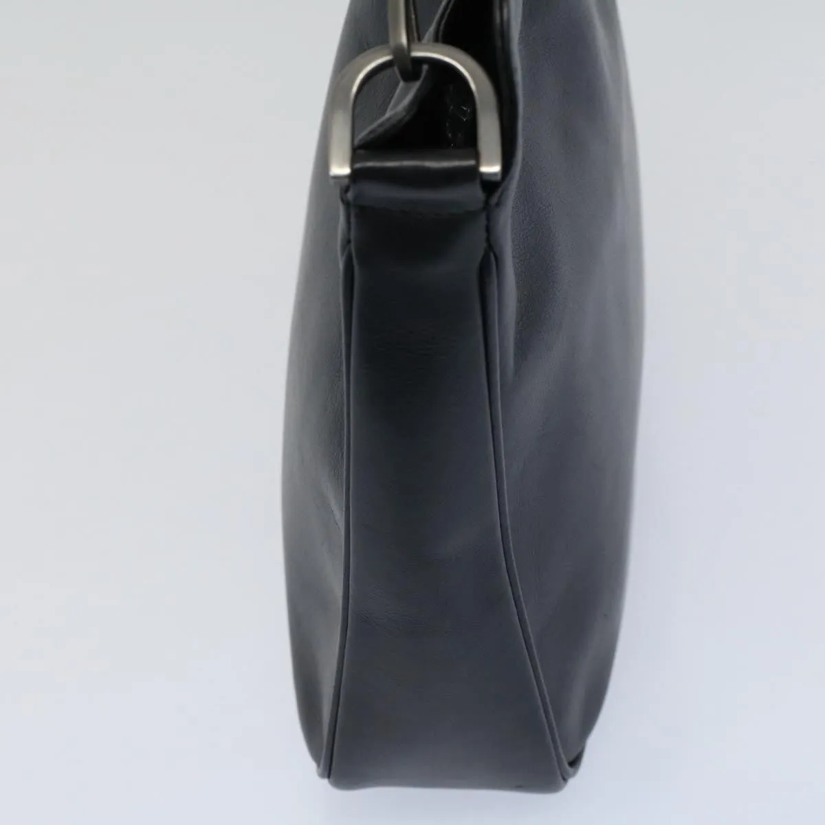 GUCCI Bamboo Shoulder Bag Leather Black  ar10417