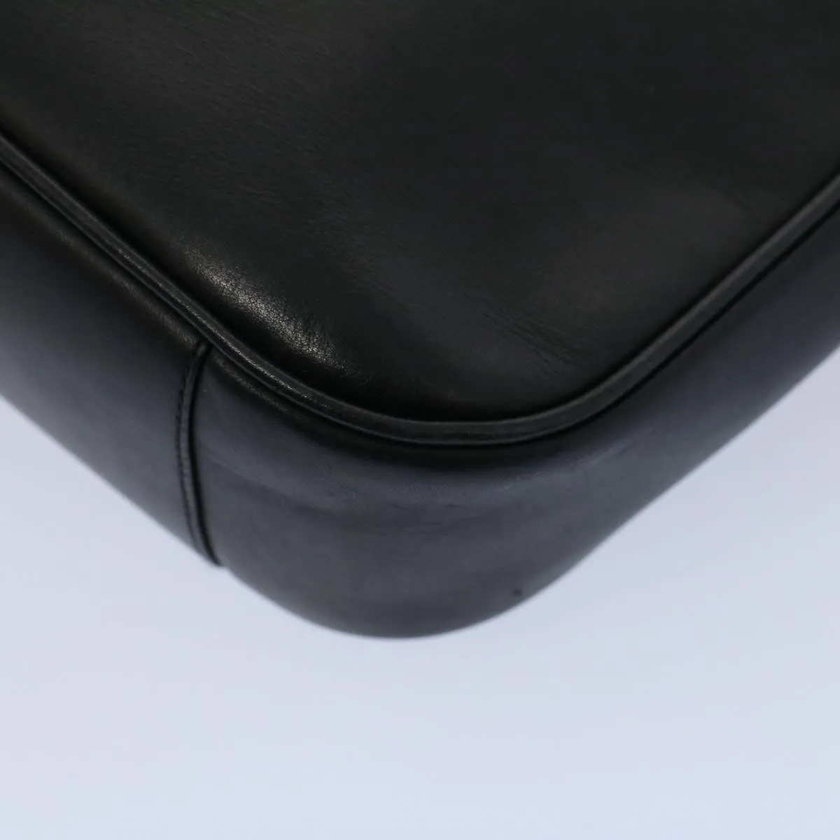 GUCCI Bamboo Shoulder Bag Leather Black  ar10417