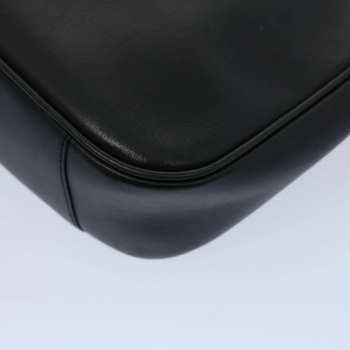 GUCCI Bamboo Shoulder Bag Leather Black  ar10417