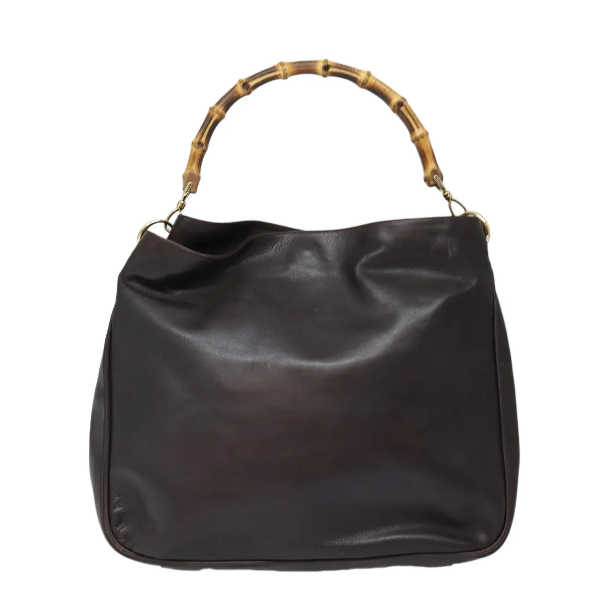 GUCCI Bamboo Shoulder Bag Leather Brown 001 2123 1777  84430
